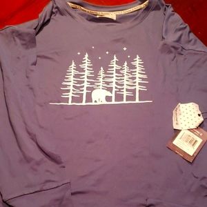 Bearpaw XL long sleeve navy blue women's Christmas shirt